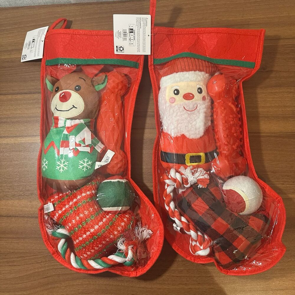 Dog Christmas Toys Stockings - Set of 2